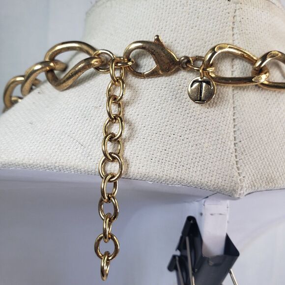 Vintage Talbot Gold Tone Cut Crystal & Resin Statement Necklace - Picture 10 of 12